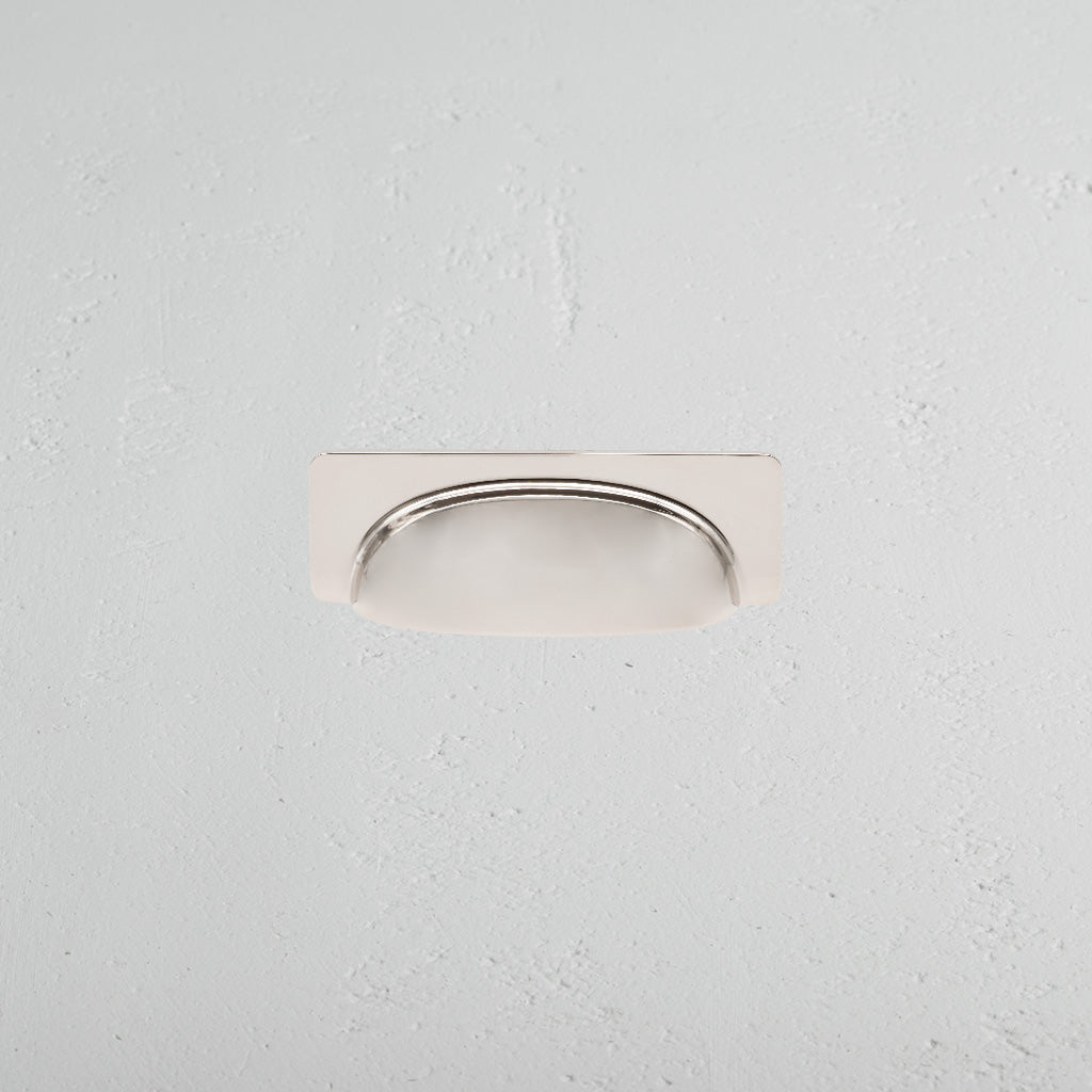 Elm Cup Handle 84mm - Polished Nickel
