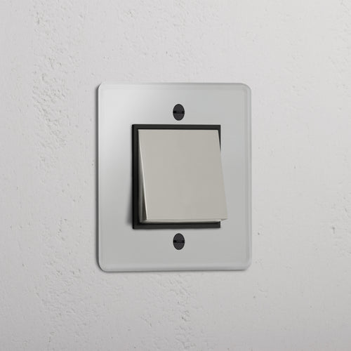 Single Rocker Switch - Clear Polished Nickel Black