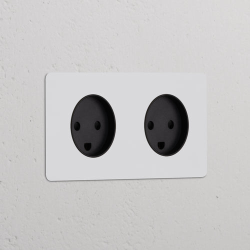 Kew Double 2x Danish Type K Socket - Paintable | Black