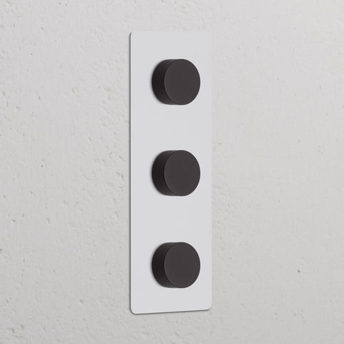 Kew Triple 3x Vertical Dimmer Switch - Paintable Bronze