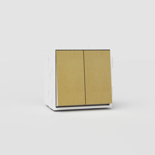 Double Two Way Rocker Switch - Antique Brass | White