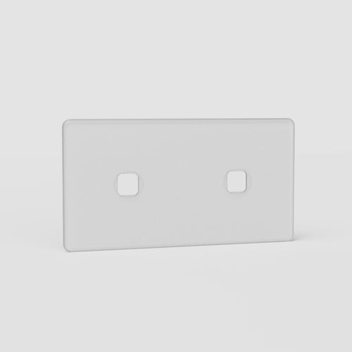 Kew Double 2x Switch Plate - Clear