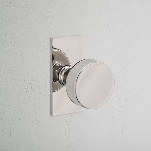 Onslow Short Plate Sprung Door Knob - Polished Nickel