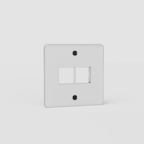 Kew Single 2x Keystone Module Plate - Clear | Black