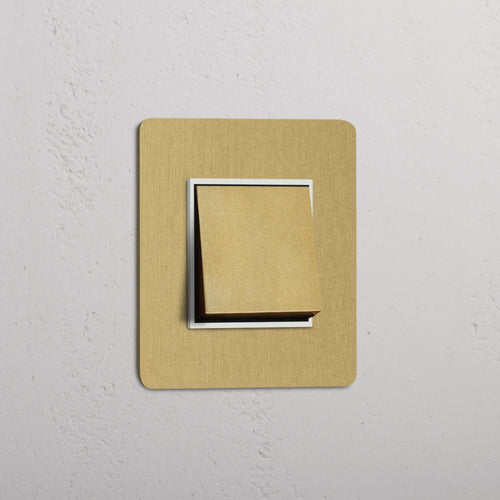 Single Rocker Switch (Ret) - Antique Brass White