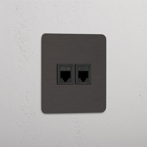 Single 2x RJ45 Module - Bronze Black