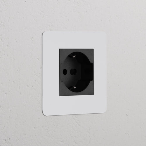 Kew Single Schuko/Bipasso Power Module - Paintable | Black