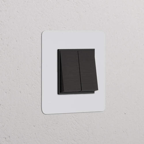 Kew Single 2x Rocker Switch - Paintable Bronze | Black