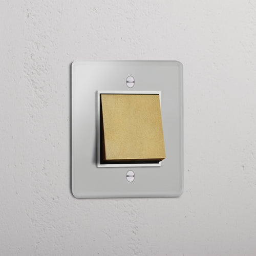 Single Rocker Switch (Ret) - Clear Antique Brass White
