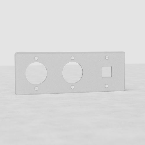 Kew Triple 1x Keystone & 2x Socket Plate - Clear | White