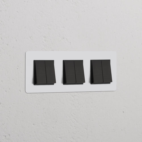 Kew Triple 6x Rocker Switch - Paintable Bronze | Black
