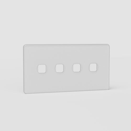 Kew Double 4x Switch Plate - Clear