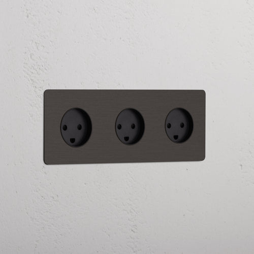 Kew Triple 3x Danish Type K Socket - Bronze | Black
