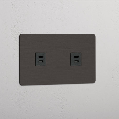 Double 2x USB Module - Bronze Black