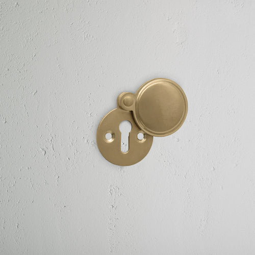Warwick Covered Key Escutcheon - Antique Brass