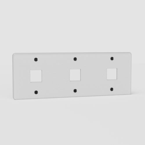 Kew Triple 3x Keystone Module Plate - Clear | Black