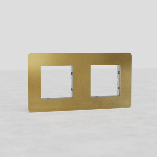 Kew Double 45mm Module Plate - Antique Brass