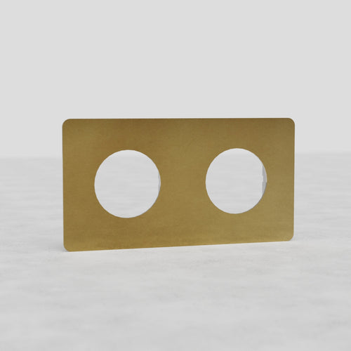 Kew Double Socket Plate - Antique Brass