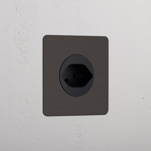 Kew Single Swiss Type J Socket - Bronze | Black