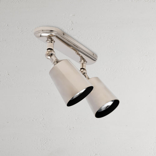 Baylis Double 50mm Spotlight - Polished Nickel