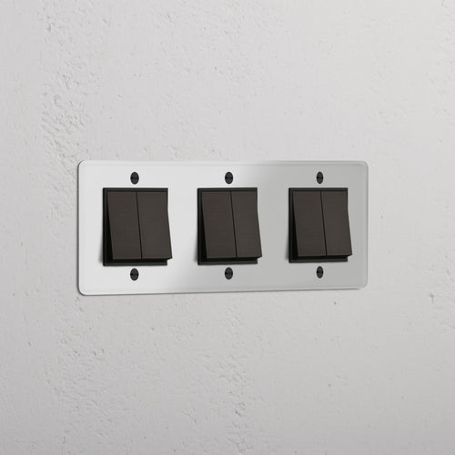 Triple 6x Rocker Switch - Clear Bronze Black