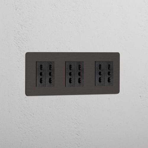 Kew Triple 6x Bipasso Socket - Bronze | Black