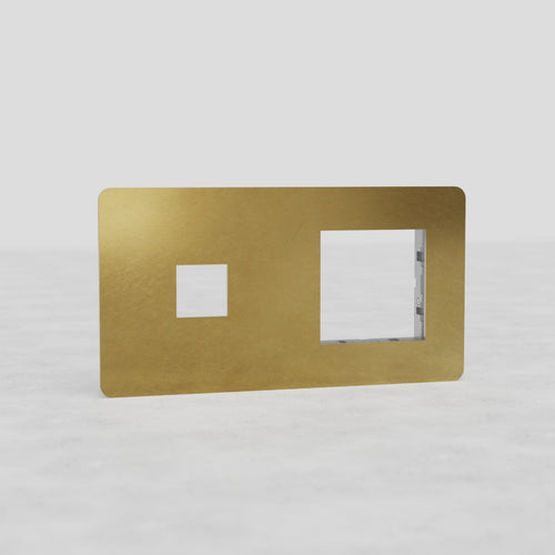 Kew Double 1x Keystone & 1x 45mm Module Plate - Antique Brass