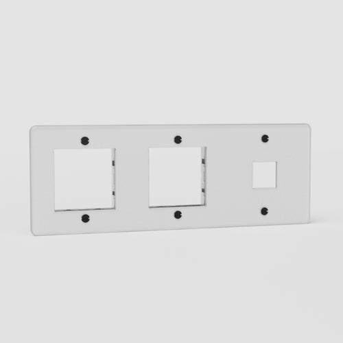 Kew Triple 1x Keystone & 2x 45mm Module Plate - Clear | Black