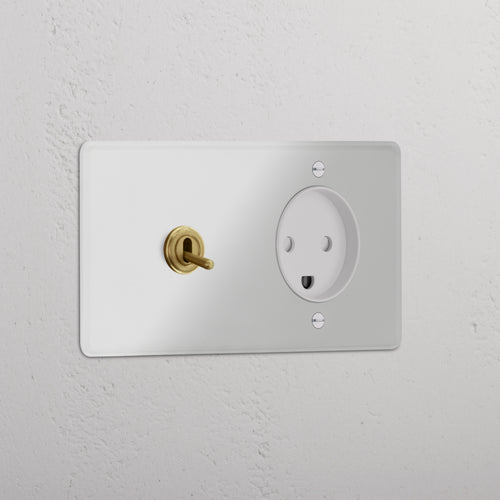 Kew Double Toggle & Danish Type K Socket - Clear Antique Brass | White