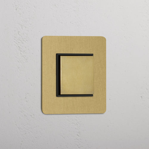 Single Rocker Switch (Cent) - Antique Brass Black