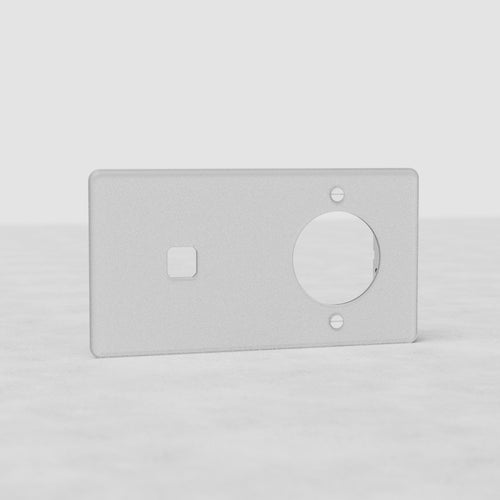 Kew Double 1x Switch & 1x Socket Plate - Clear | White