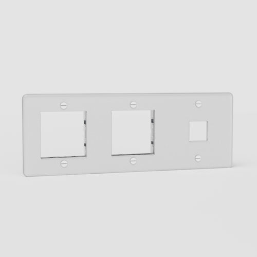 Kew Triple 1x Keystone & 2x 45mm Module Plate - Clear | White