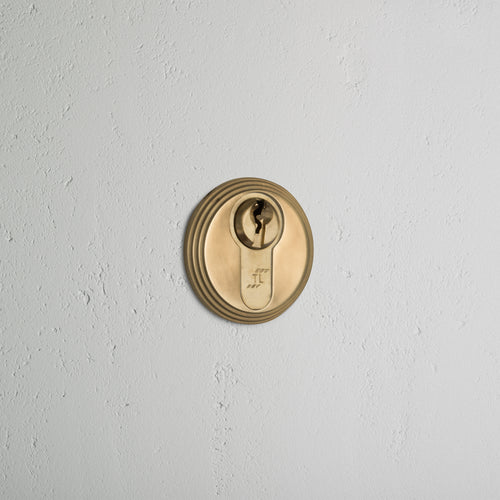 Warwick Key Escutcheon - Antique Brass