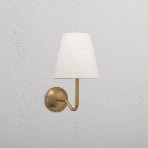 Malvern Medium Wall Light Alabaster White  - Antique Brass