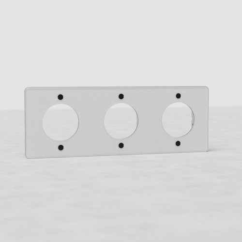 Kew Triple Socket Plate - Clear | Black