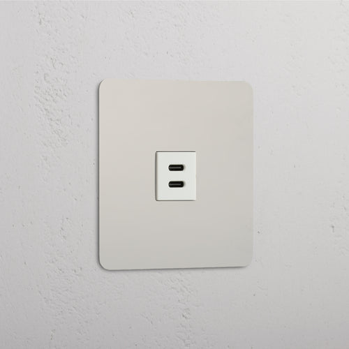 Single USB 30W Module - Polished Nickel White