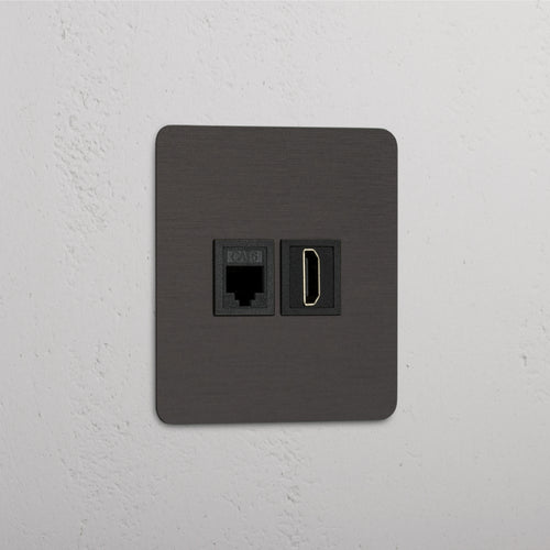 Single RJ45 & HDMI Module - Bronze Black