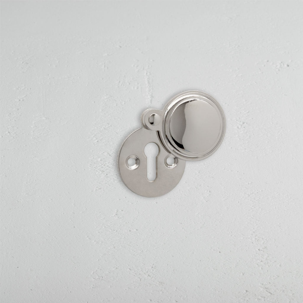 Canning Covered Key Escutcheon - Polished Nickel
