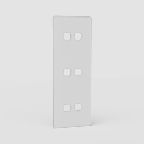 Kew Triple 6x Vertical Switch Plate - Clear