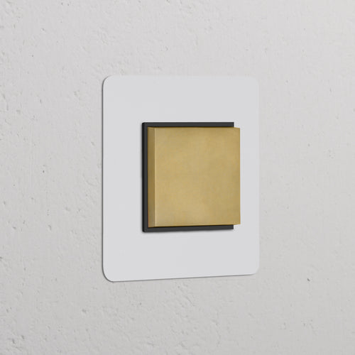 Kew Single Centre Retractive Rocker Switch - Paintable Antique Brass | Black