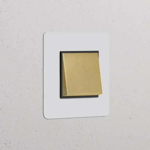 Kew Single Retractive Rocker Switch - Paintable Antique Brass | Black