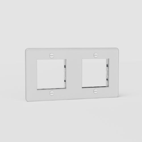 Kew Double 45mm Module Plate - Clear | White