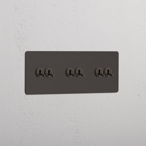 Triple 6x Toggle Switch - Bronze