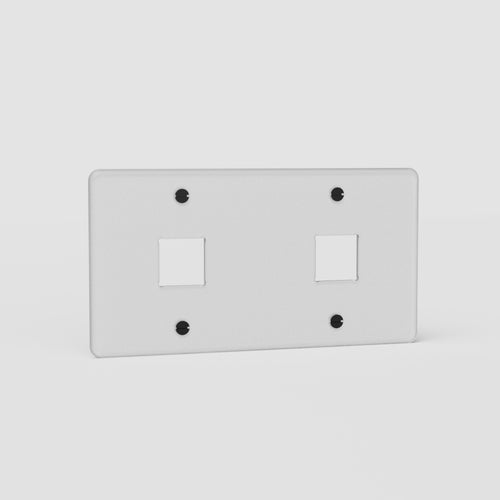 Kew Double 2x Keystone Module Plate - Clear | Black