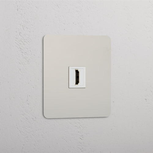 Single HDMI Module - Polished Nickel White