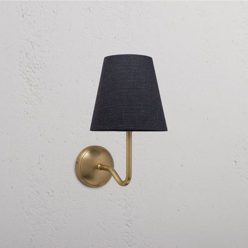 Malvern Medium Wall Light Basalt Grey  - Antique Brass
